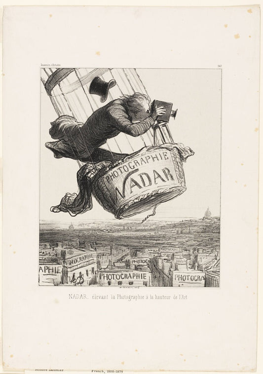 Nadar Elevating Photography to the Heights of Art by  Honore Victorin Daumier , 23x16"( A2 size) Poster Print