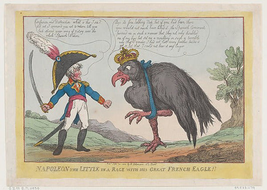 Napoleon The Little in a Rage with His Great French Eagle!! Se, vintage art, A3 (16x12") Poster Print