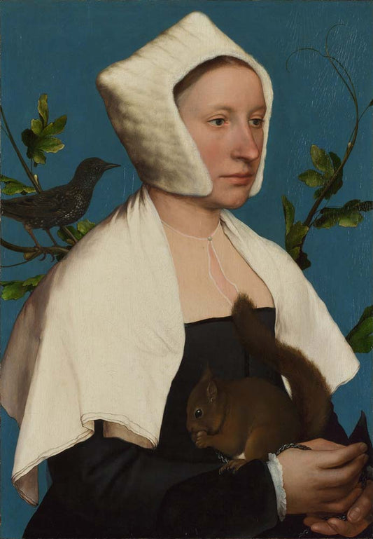 a lady with a squirrel by Hans Holbein, 12x8" (A4) Poster