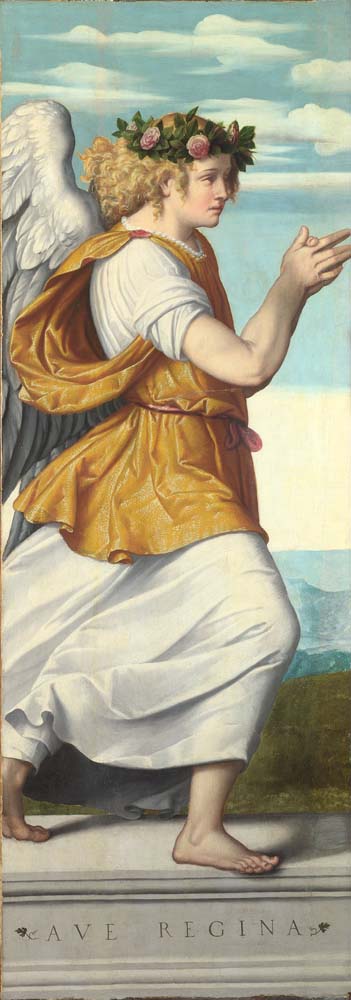 an adoring angel by Moretto da Brescia, 12x8" (A4) Poster
