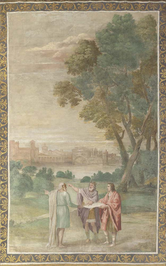 apollo & neptune advising by Domenichino, 12x8" (A4) Poster