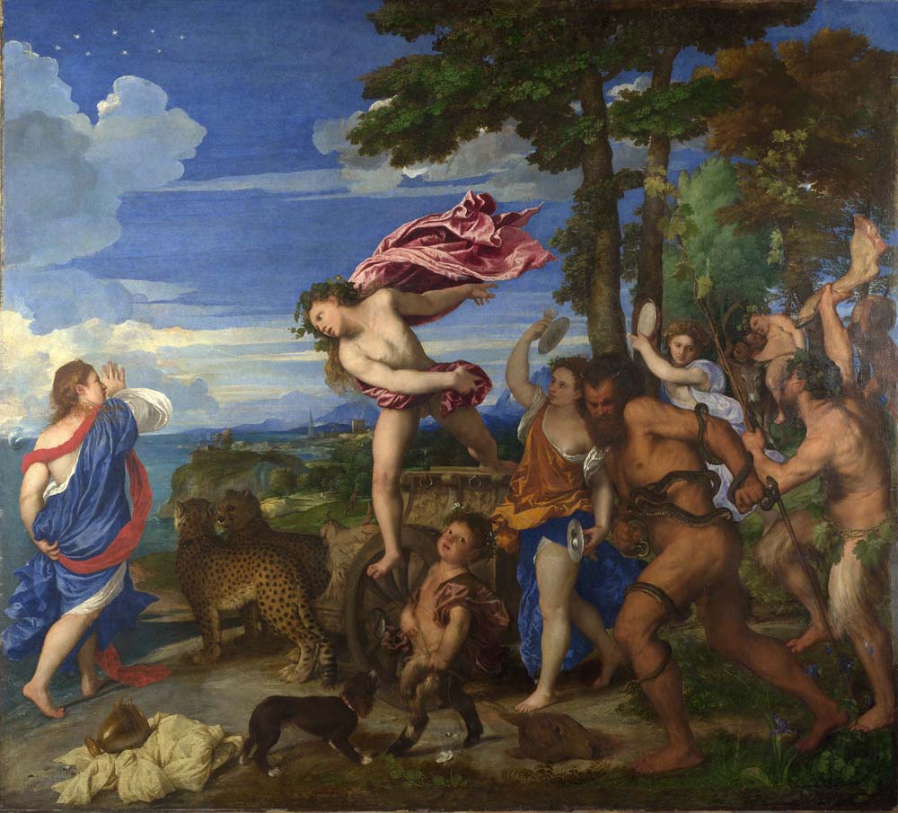 bacchus and ariadne by Titian,1520-3, 12x8" (A4) Poster