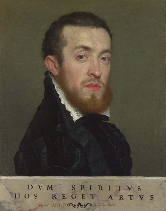 bust portrait of a young man by G.B.Moroni, 12x8" (A4) Poster