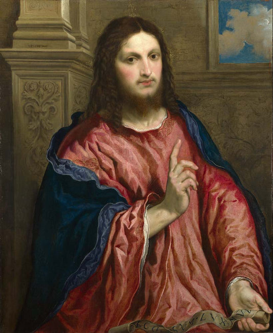 christ as light of world by Paris Bordone, 12x8" (A4) Poster
