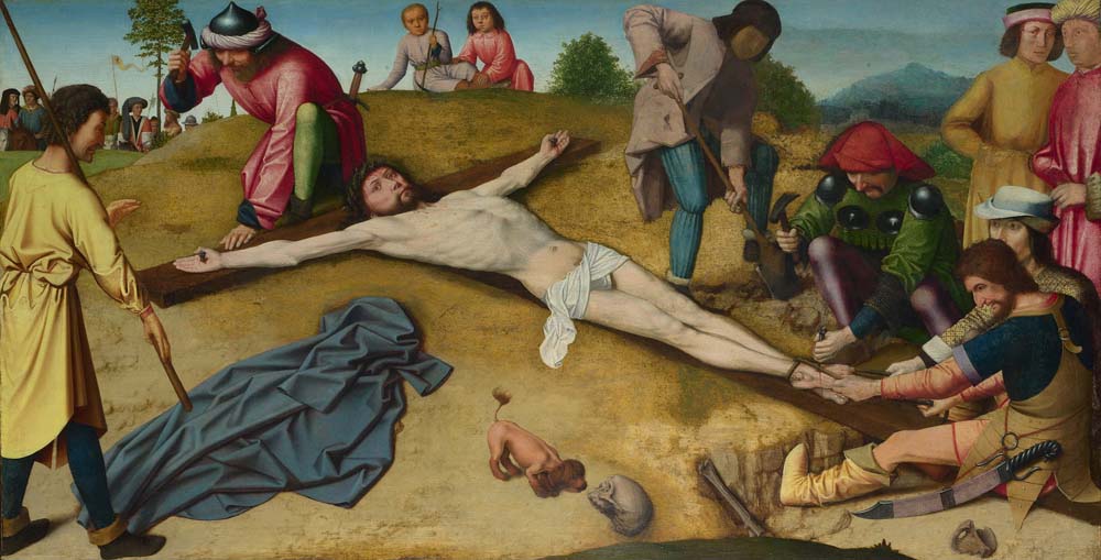 christ nailed to the cross by Gerard David, 12x8" (A4) Poster