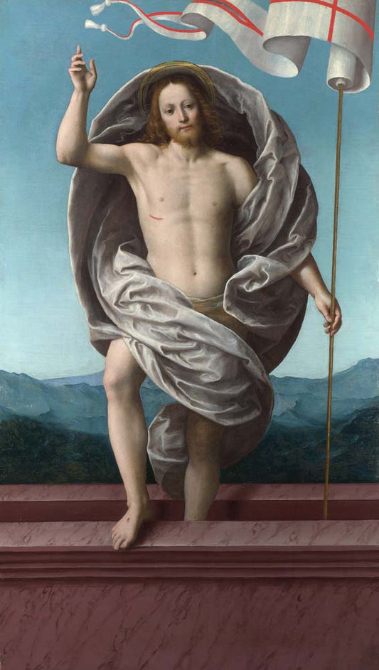 christ rising from tomb by G. Ferrari, 12x8" (A4) Poster