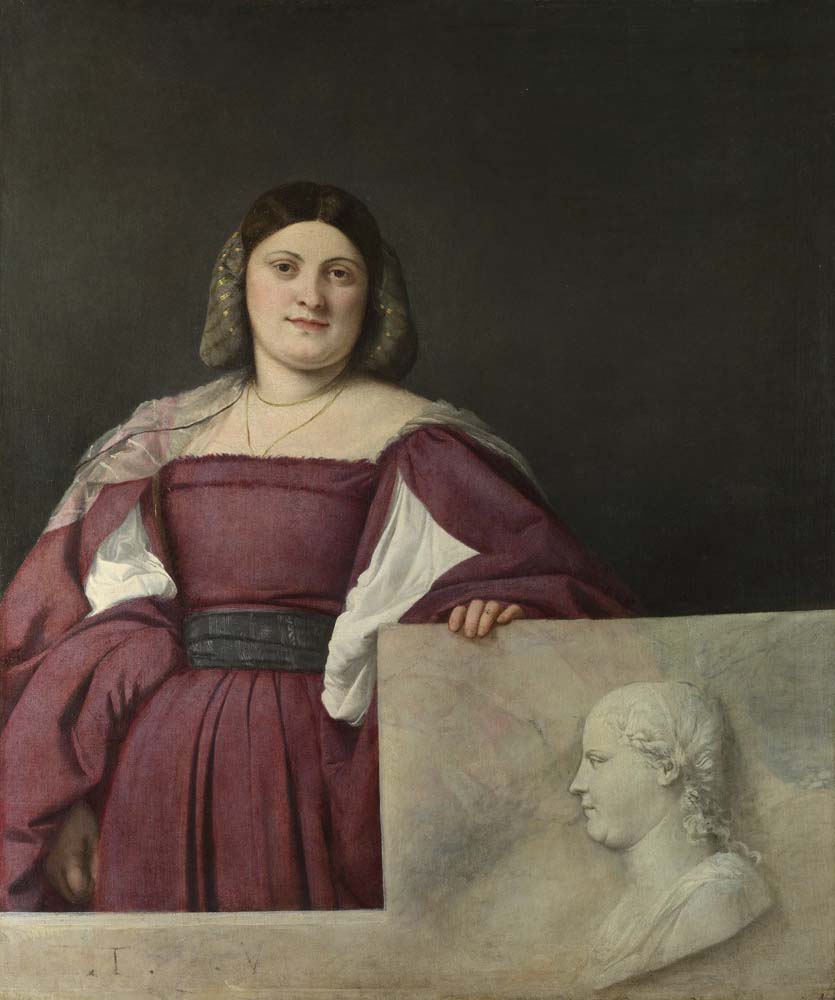portrait of a lady la schiavona by Titian, 12x8" (A4) Poster