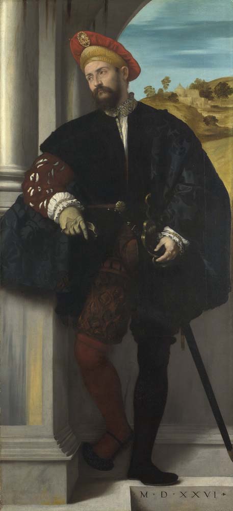 portrait of a man by Moretto da Brescia,1526, 12x8" (A4) Poster