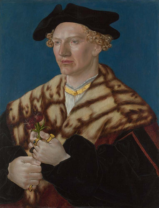 portrait of a man by German, South,ca.1530-40, 12x8" (A4) Poster