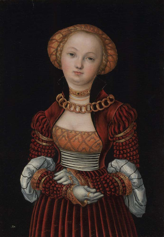 portrait of a woman by L. Cranach (Elder), 12x8" (A4) Poster
