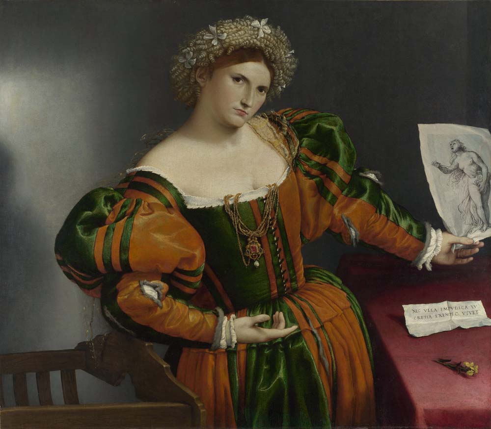 portrait of a woman by L. Lotto,ca.1530-2, 12x8" (A4) Poster