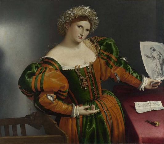 portrait of a woman by L. Lotto,ca.1530-2, 12x8" (A4) Poster