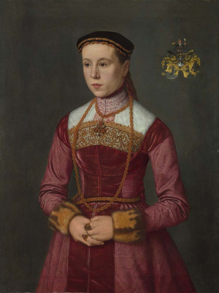portrait of a young lady by N.de Neufchatel, 12x8" (A4) Poster