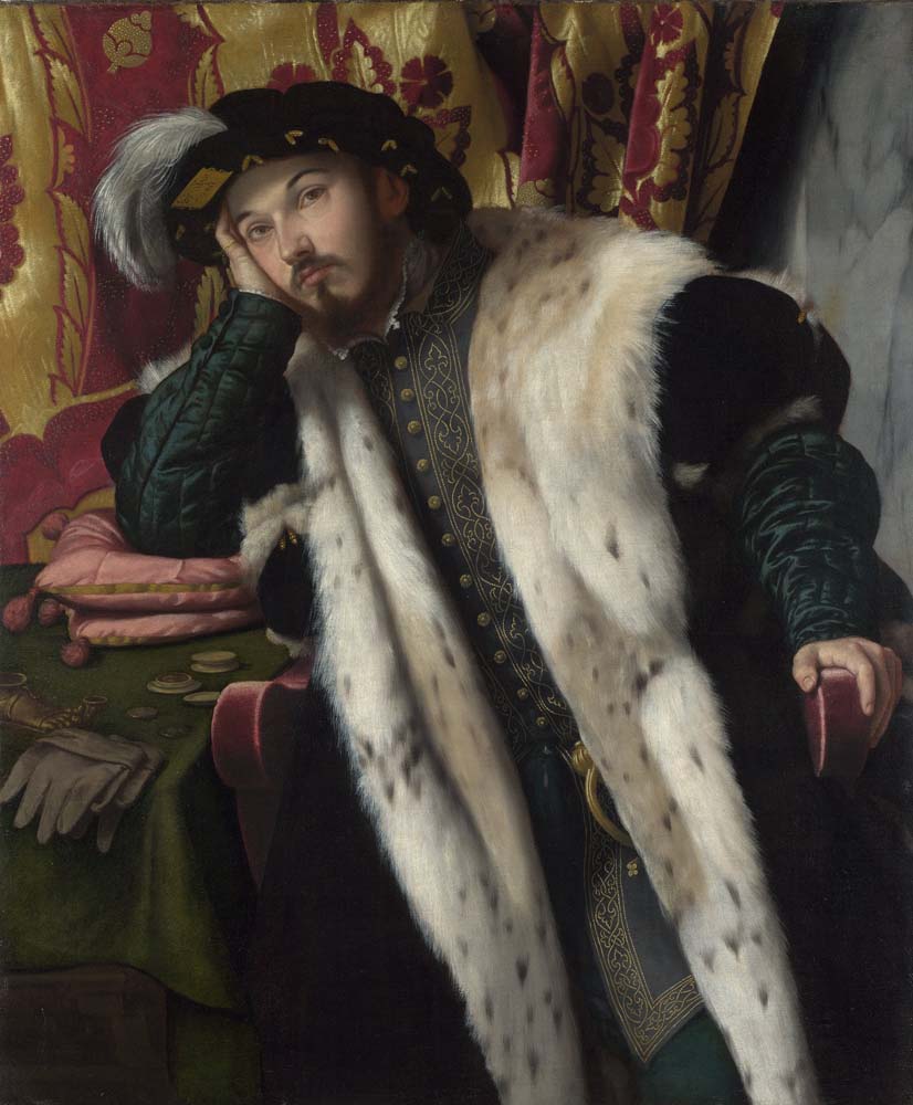portrait of count fortunato by M.da Brescia, 12x8" (A4) Poster