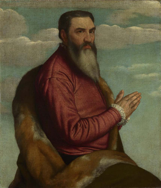 praying man by Moretto da Brescia, 12x8" (A4) Poster