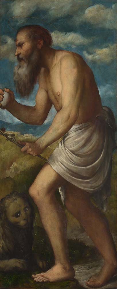 saint jerome by G.Romanino, ca.1524, 12x8" (A4) Poster