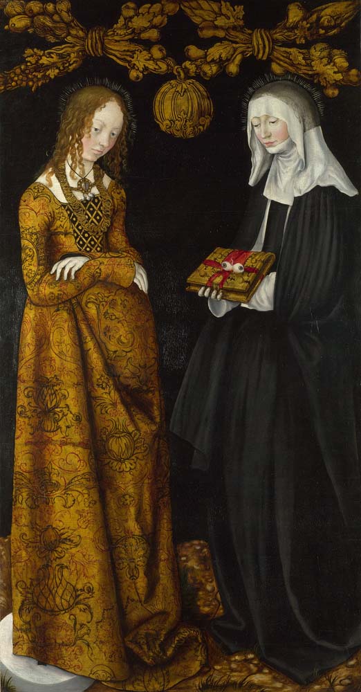 saints christina and ottilia by L.Cranach, 12x8" (A4) Poster
