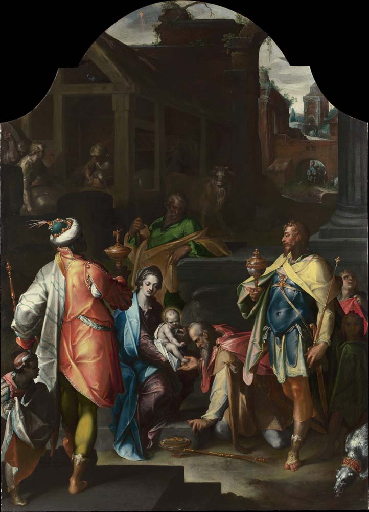 the adoration of kings by B.Spranger, 1595, 12x8" (A4) Poster