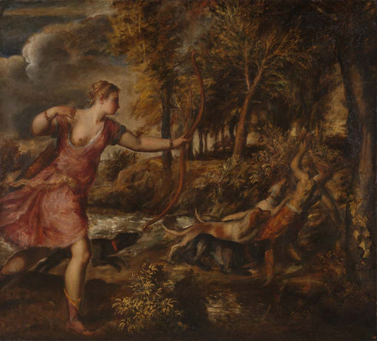 death of actaeon by Titian, ca.1559-75, 12x8" (A4) Poster