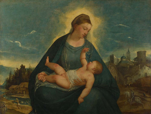 the madonna & child by Italian, North, 12x8" (A4) Poster