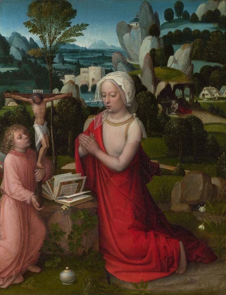 the magdalen in a landscape by A.Cornelis, 12x8" (A4) Poster