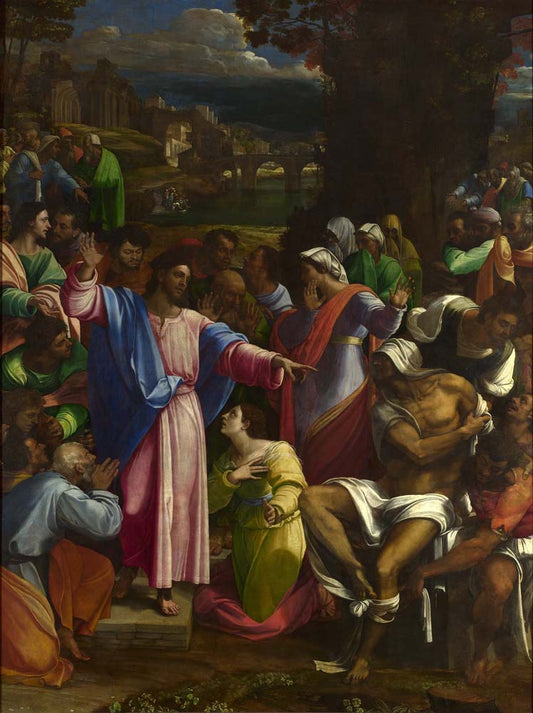 the raising of lazarus by Sebastiano del Piombo, 12x8" (A4) Poster