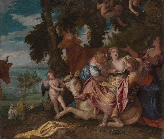 the rape of europa by Paolo Veronese, ca.1570, 12x8" (A4) Poster