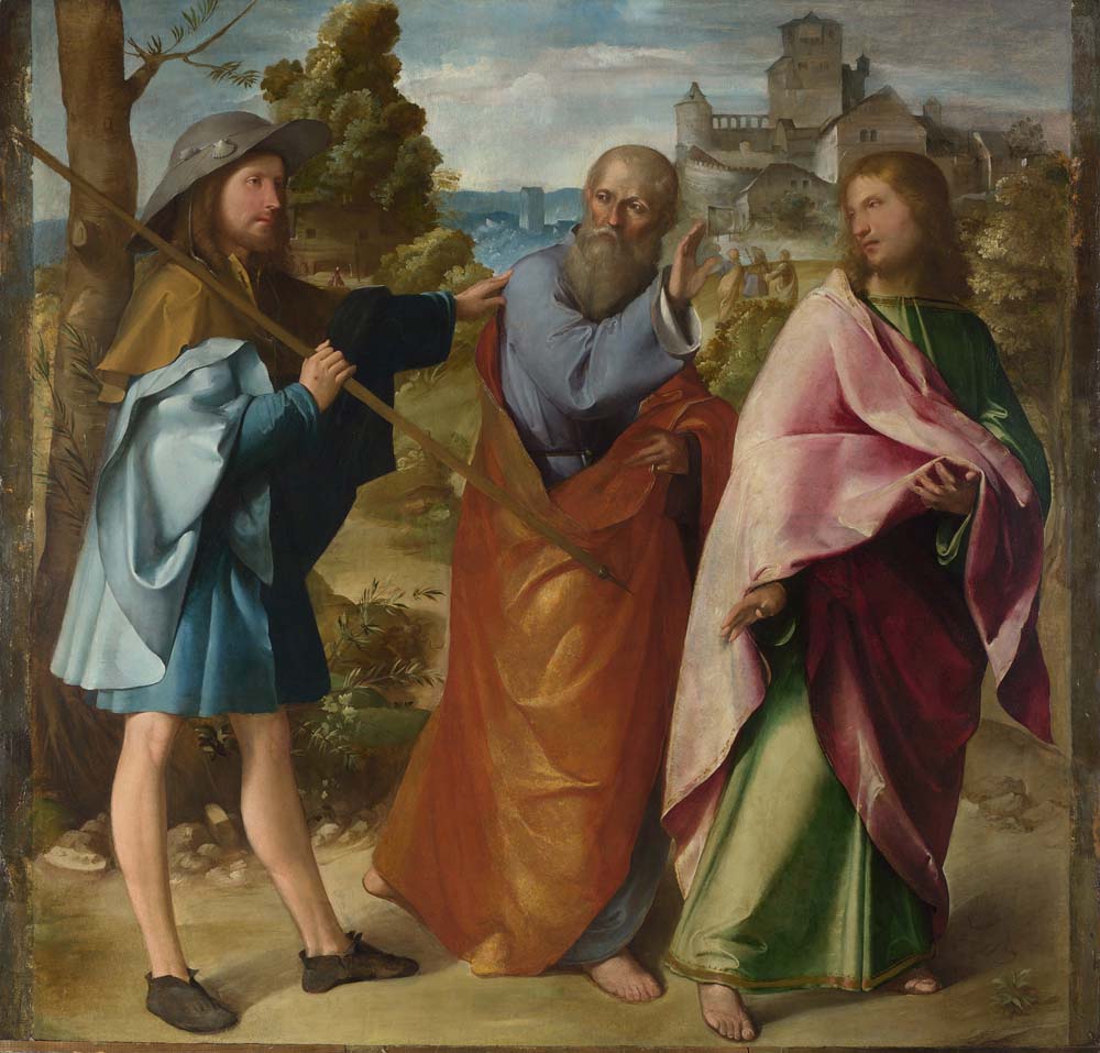 the road to emmaus by Altobello Melone, 12x8" (A4) Poster