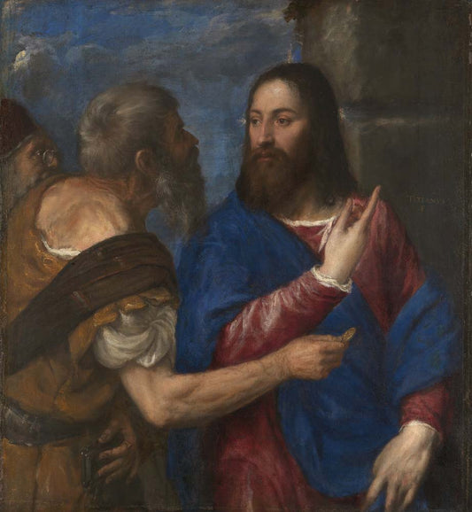 the tribute money by Titian, ca.1560-8, 12x8" (A4) Poster