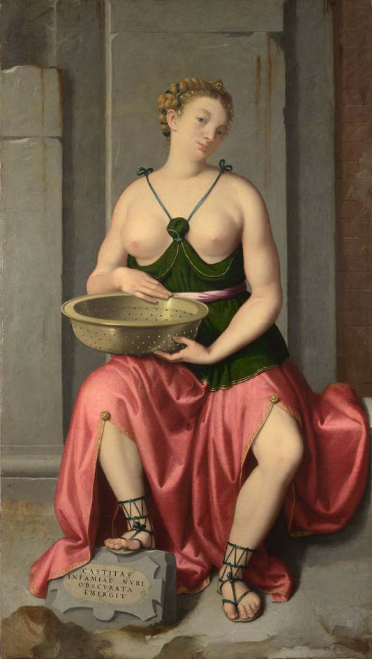 vestal virgin tuccia by G. B. Moroni, ca.1555, 12x8" (A4) Poster