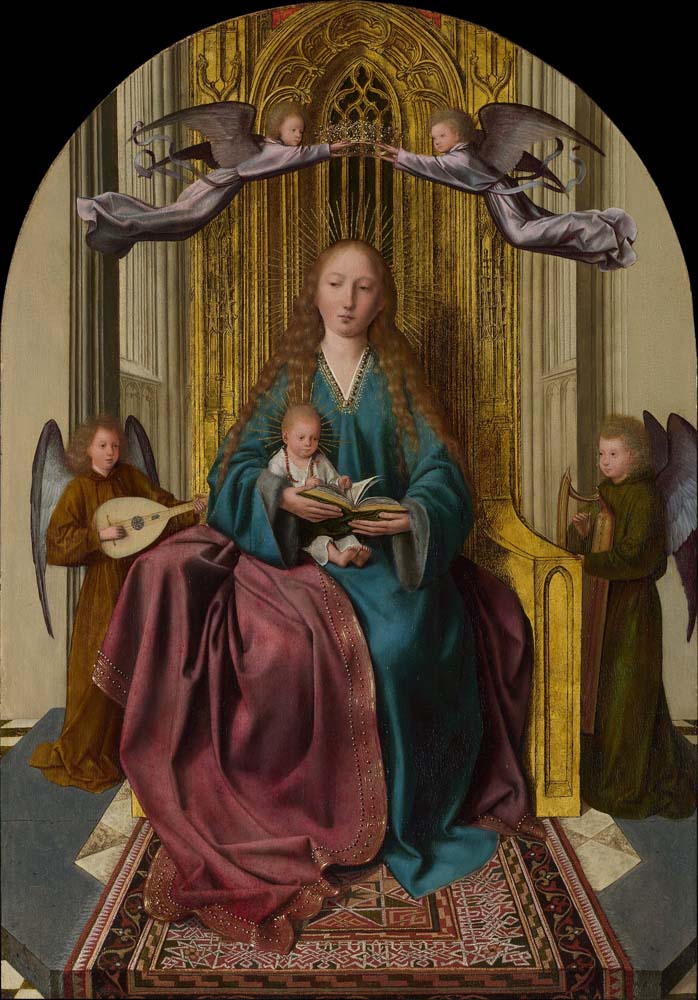 virgin and child enthroned by Quinten Massys, 12x8" (A4) Poster