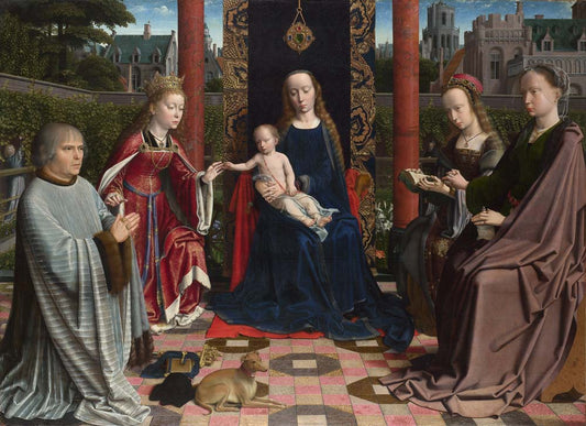 the virgin & child with saints by G. David, 12x8" (A4) Poster