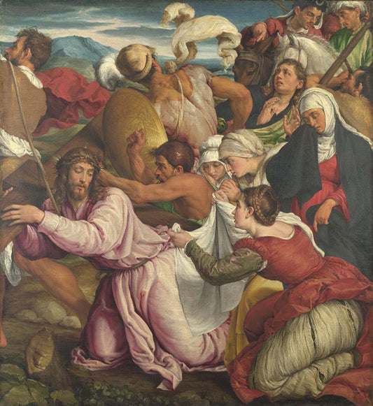 the way to calvary by J.Bassano, 1544-5, 12x8" (A4) Poster