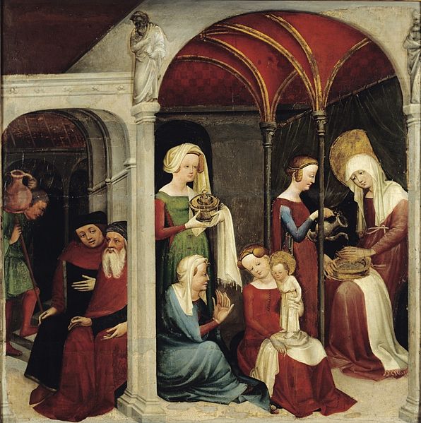 Nativity of the Virgin, vintage artwork by Master des Paradiesgärtlein, A3 (16x12") Poster Print