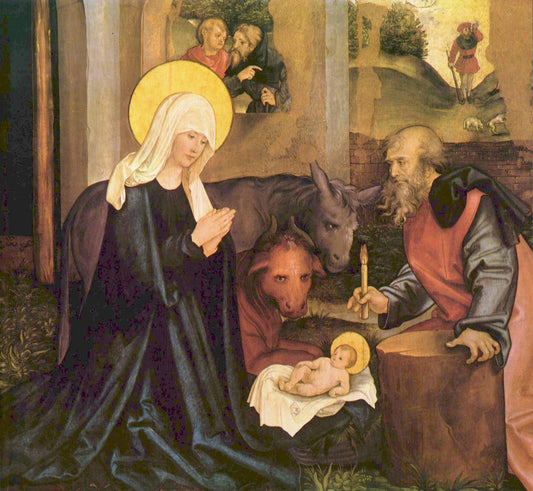 Nativity Passion Altarpiece, vintage artwork by Hans Leonhard Schaufelein, A3 (16x12") Poster Print