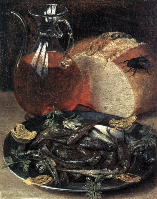 Nature morte aux poissons, vintage artwork by Georg Flegel, A3 (16x12") Poster Print