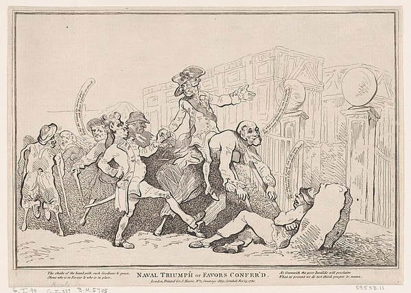 Naval Triumph  or Favors Conferred November 13, 1780-Thomas Ro, vintage art, A3 (16x12") Poster Print