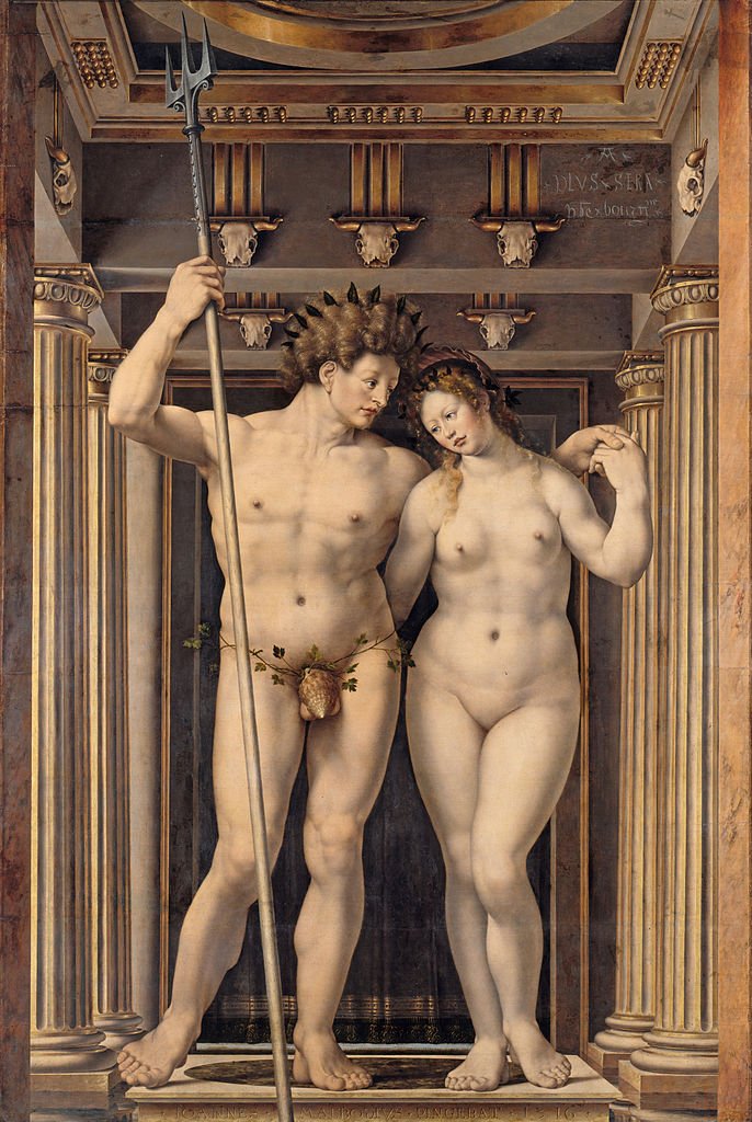 Neptune and Amphitrite, vintage artwork by Jan Gossaert, A3 (16x12") Poster Print