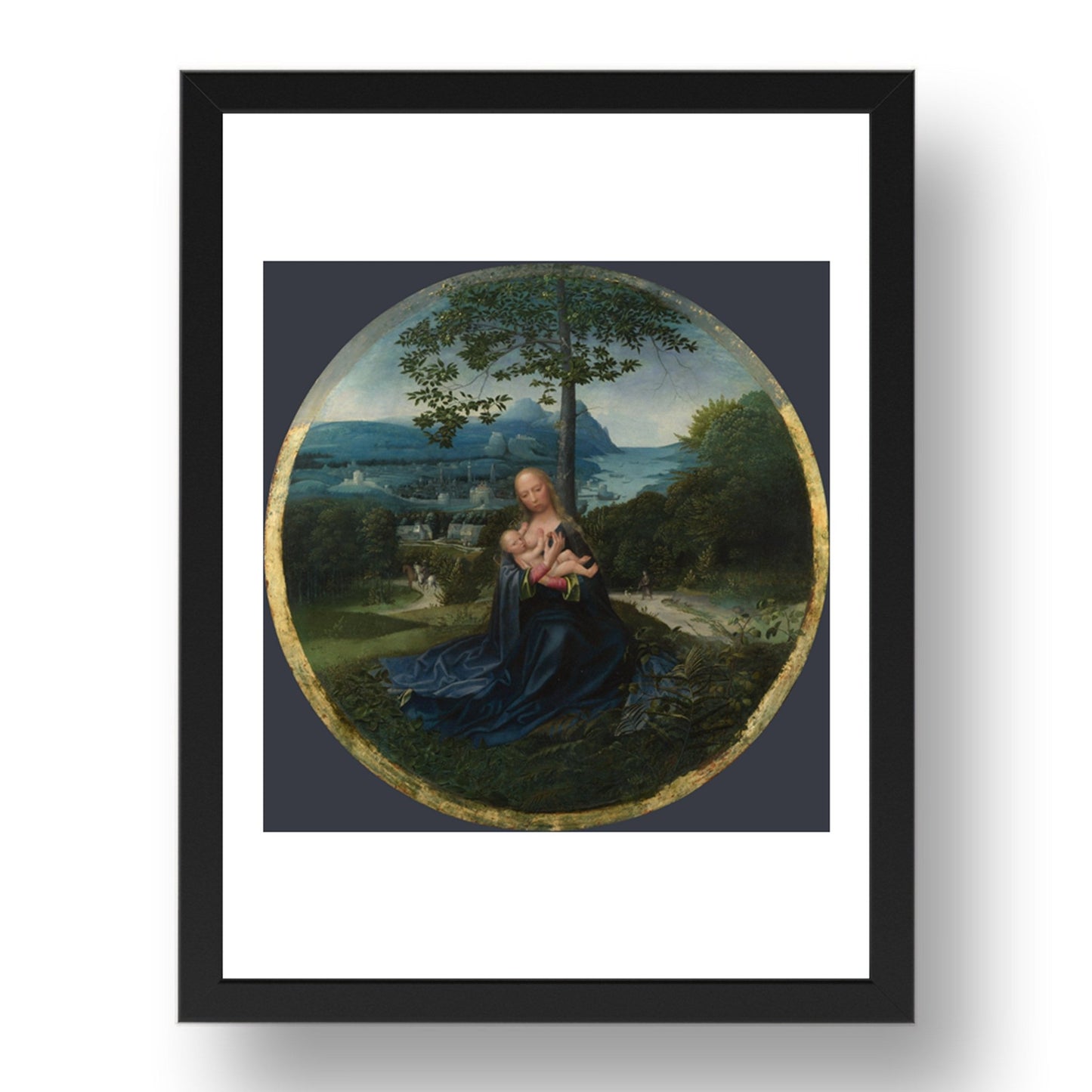 Netherlandish: The Virgin and Child in a Landscape, Poster in 17x13"(A3) Frame