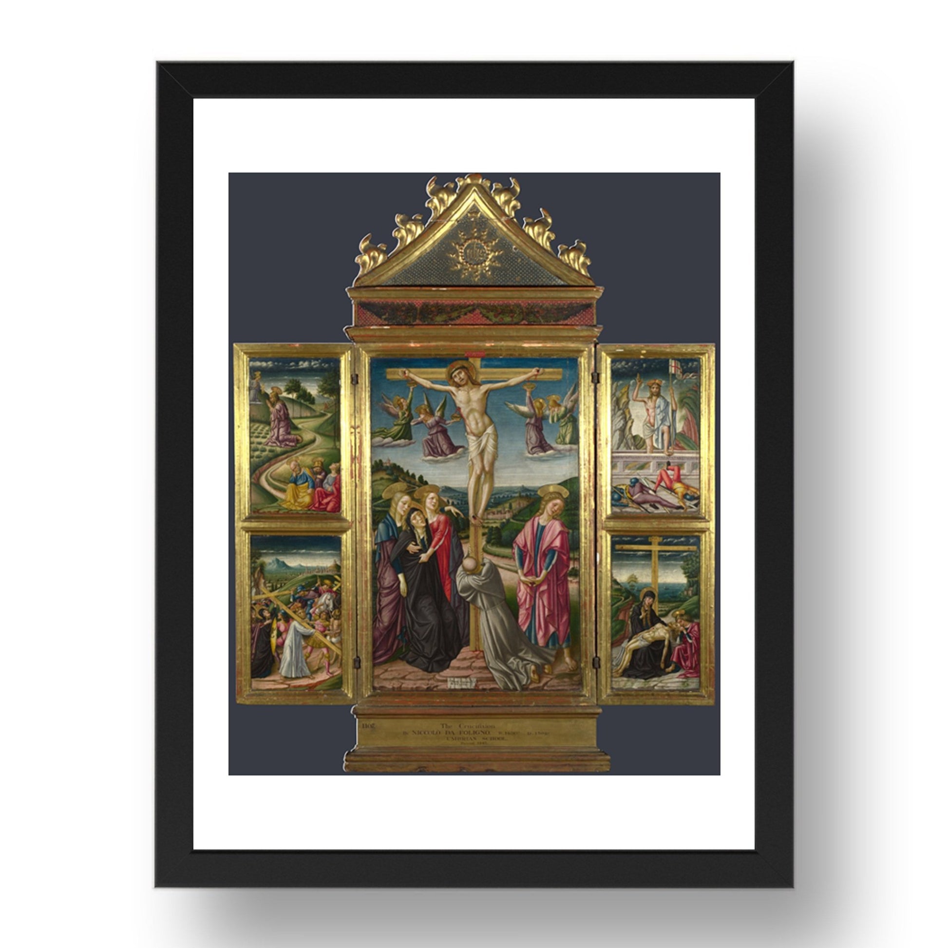Niccolo di Liberatore: Christ on the Cross, and Other Scenes, Poster in 17x13"(A3) Frame
