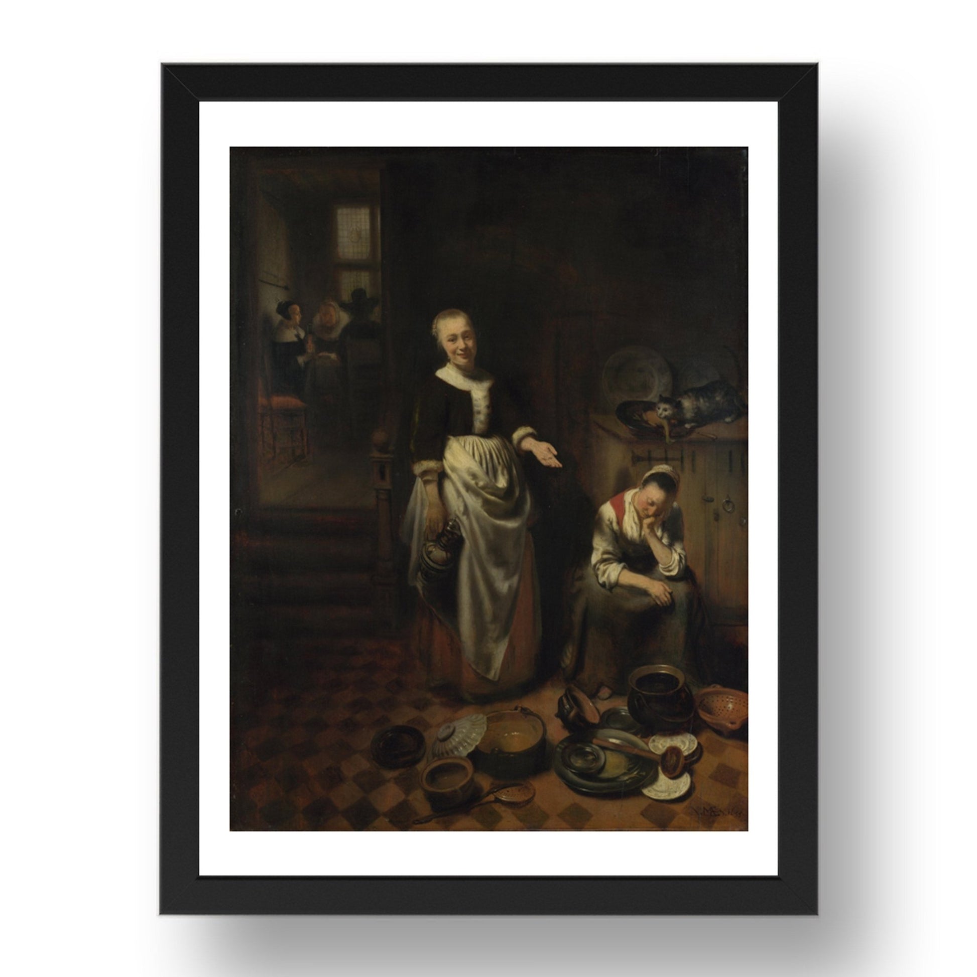 Nicolaes Maes: The Idle Servant, Poster in 17x13"(A3) Frame