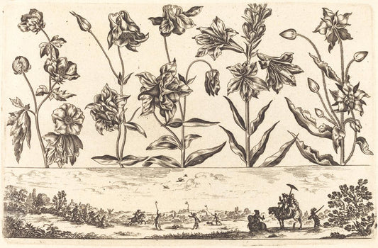 Nicolas Cochin after Balthasar Moncornet:Flower Print no.6,16x12"(A3) Poster