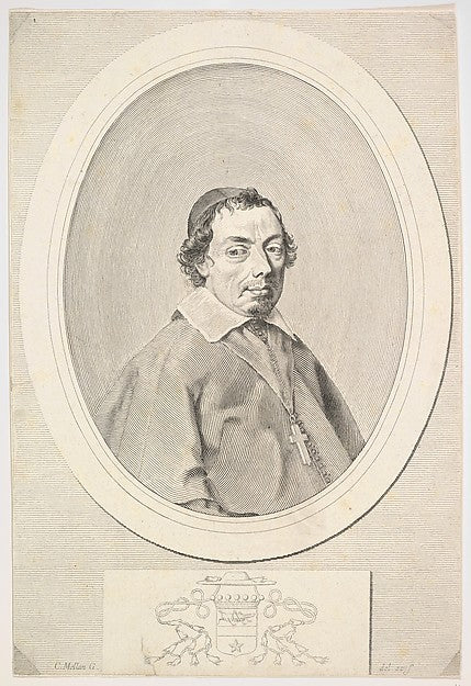 Nicolas Grillié  Bishop of Uzès n.d.-Claude Mellan , vintage art, A3 (16x12") Poster Print