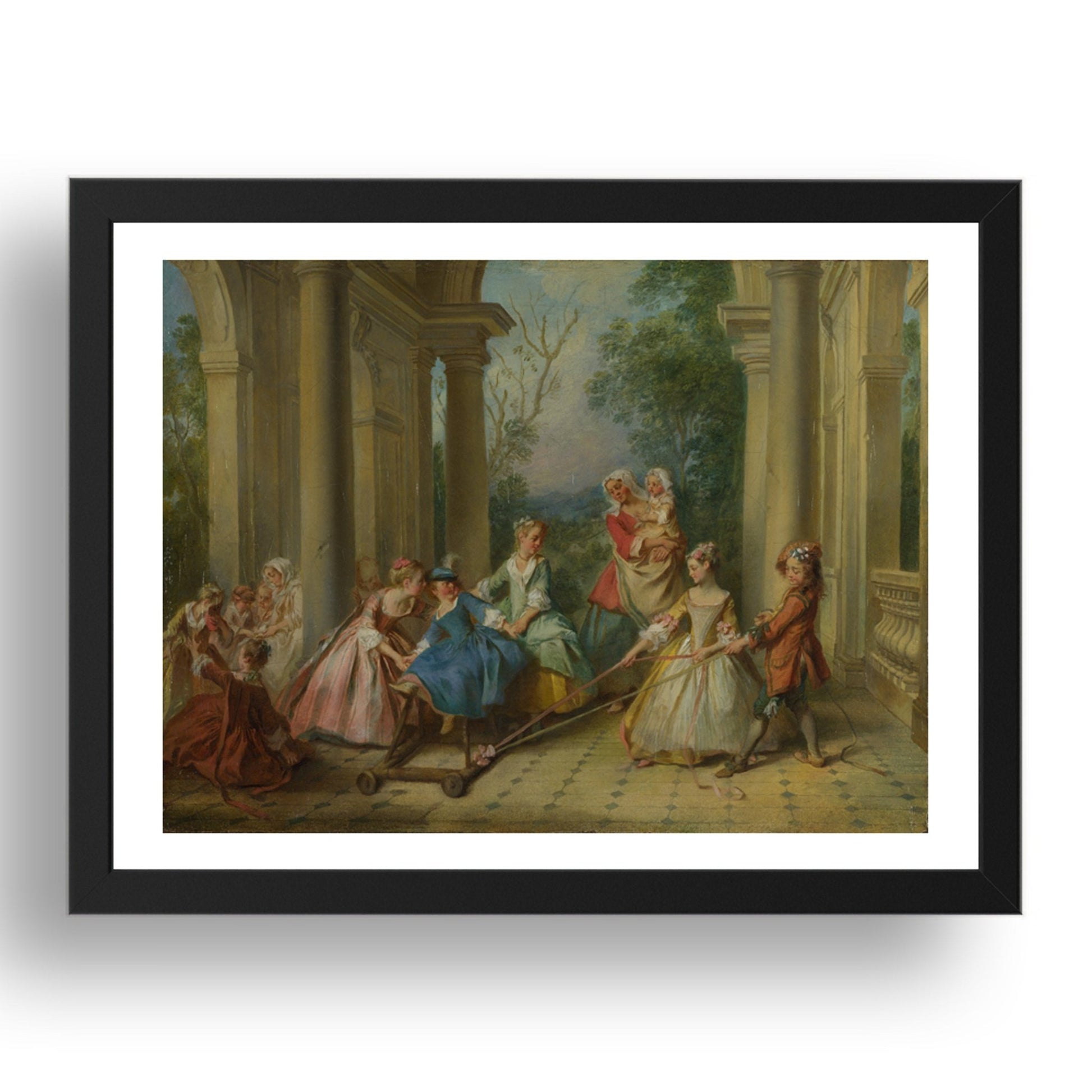 Nicolas Lancret: The Four Ages of Man: Childhood, Poster in 17x13"(A3) Frame