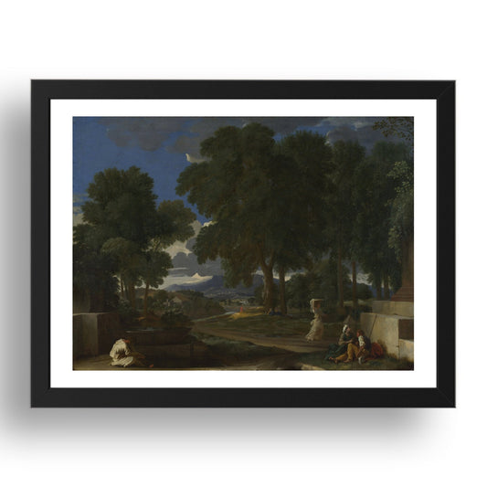 Nicolas Poussin: Landscape with a Man washing his Feet at a Fountain, Poster in 17x13"(A3) Frame