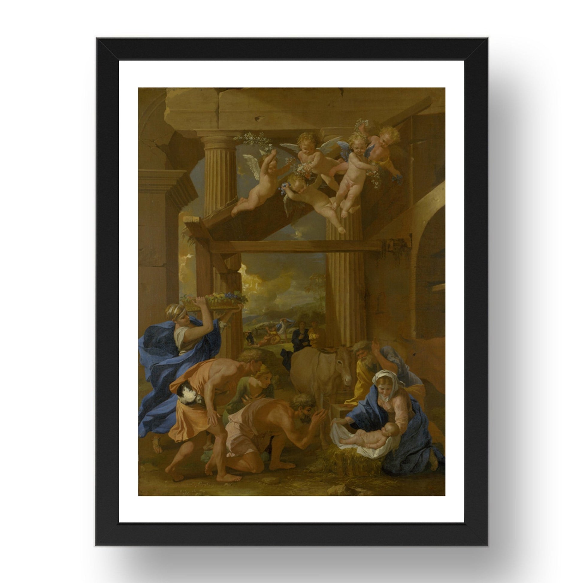Nicolas Poussin: The Adoration of the Shepherds, Poster in 17x13"(A3) Frame