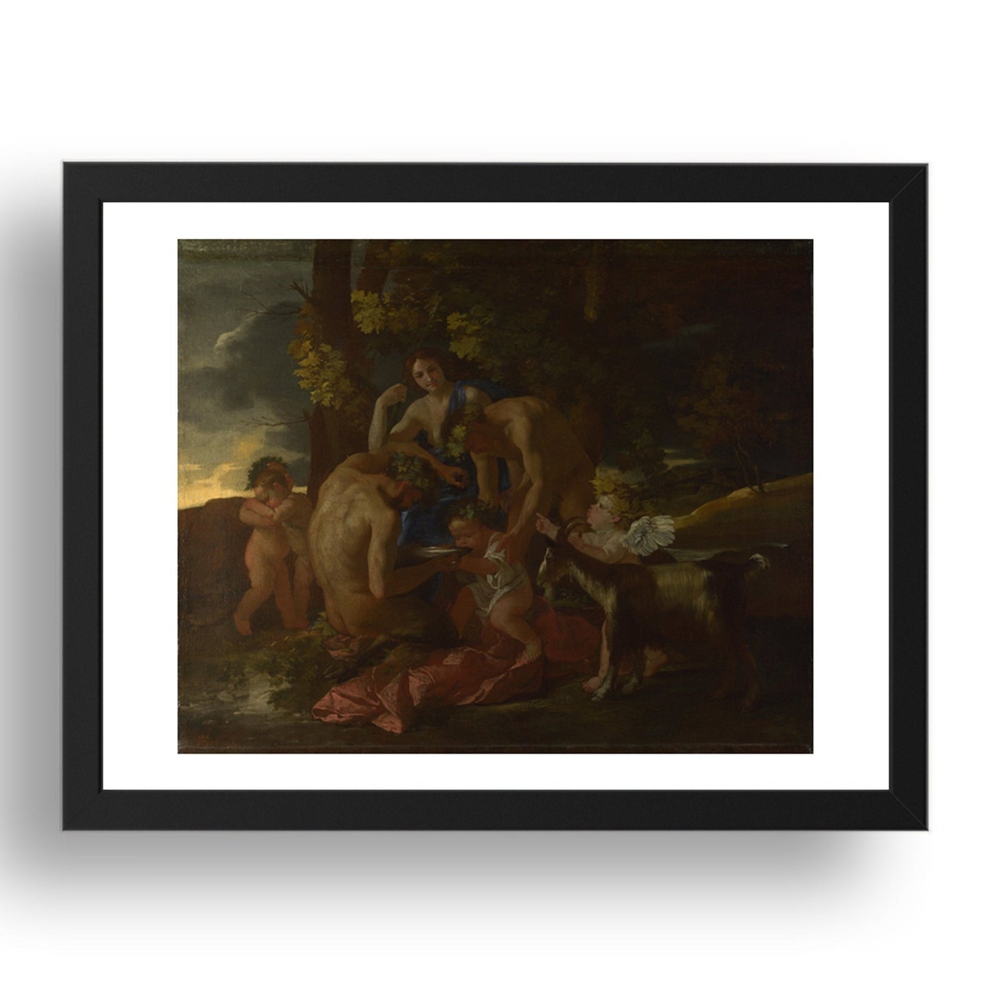 Nicolas Poussin: The Nurture of Bacchus, Poster in 17x13"(A3) Frame