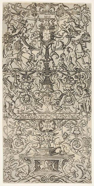 Nicoletto da Modena:Vertical ornament panel with Mars 1500–1-16x12"(A3) Poster