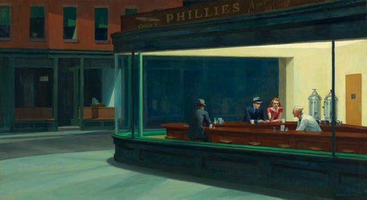 Nighthawks by Edward Hopper, vintage art, modern poster print