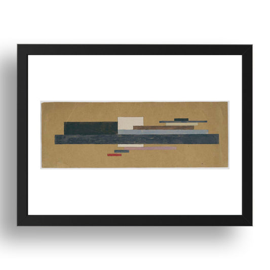 Nikolai Suetin: Untitled, modernist artwork, A3 Size Reproduction Poster Print in 17x13" Black Frame
